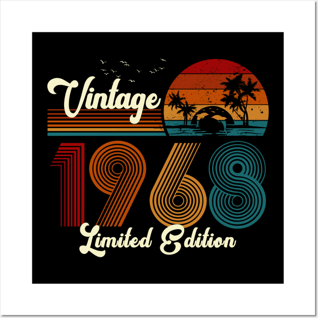 Vintage 1968 Shirt Limited Edition 52nd Birthday Gift Wall Art by Damsin